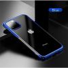 Луксозен твърд гръб Baseus Glitter Clear Case за Apple iPhone 11 Pro Max 6.5 - прозрачен / син кант