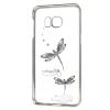 Луксозен твърд гръб KINGXBAR Swarovski Diamond за Samsung Galaxy S7 Edge G935 / Galaxy S7 Edge - прозрачен със златен кант / Dragonfly