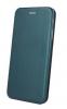 Луксозен кожен калъф Flip тефтер със стойка OPEN за Samsung Galaxy A20s - тъмно зелен