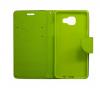 Луксозен кожен калъф Flip тефтер със стойка MERCURY Fancy Diary за LG K4 - тъмно син със зелено