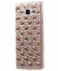 Силиконов калъф / гръб / TPU за Samsung Galaxy Grand Prime G530 - златист с камъни