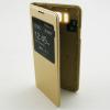 Кожен калъф Flip Cover тип тефтер за Samsung Galaxy Alpha G850 - S-View / златен