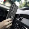 Удароустойчив гръб TPU кейс Slide Camera Case Magnetic Finger Ring Car Holder за Samsung Galaxy S21 FE - черен
