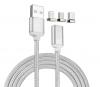 Магнитен USB кабел 3in1 / USB Type-C 3in1 Magnetic Charging Data Cable - сребрист
