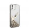 Оригинален гръб 3D Guess Glitter Case за Apple iPhone 12 /12 Pro 6.1'' - златист надпис / златист брокат
