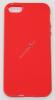 Силиконов калъф / гръб / ТПУ за Apple iPhone 5 - червен / гланц