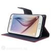 Кожен калъф Flip тефтер Mercury GOOSPERY Fancy Diary със стойка за Samsung Galaxy S6 G920 - червен
