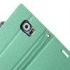 Кожен калъф Flip тефтер Mercury GOOSPERY Fancy Diary със стойка за Samsung Galaxy S6 G920 - зелено и тъмно синьо