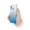Силиконов калъф / гръб / TPU за Huawei P30 Lite - преливащ / сребристо и син / брокат