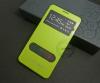 Кожен калъф Flip Cover / S-View за Samsung Galaxy Note 3 N9000 / Samsung Note 3 N9005 - зелен