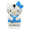 Силиконов калъф / гръб / TPU 3D за Samsung Galaxy S4 i9500 / Samsung S4 i9505 - Hello Kitty / син