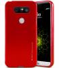 Луксозен силиконов калъф / гръб / TPU MERCURY i-Jelly Case Metallic Finish за LG G5 - червен