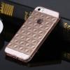 Луксозен силиконов калъф / гръб / TPU 3D USAMS Gelin Series за Apple iPhone 5 / iPhone 5S / iPhone SE - розов / прозрачен / ромбове