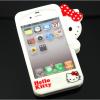 Силиконов калъф / гръб / TPU 3D за Apple iPhone 4 / 4S - Lovely Hide Hello Kitty / бял