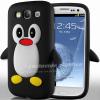Силиконов гръб / калъф / TPU 3D за Samsung Galaxy S3 I9300 / SIII I9300 - Pinguin черен
