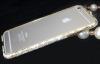 Луксозен метален бъмпер / Bumper за Apple iPhone 6 4.7" - златен / бял с камъни