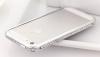 Луксозен метален Бъмпер / Metal Bumper Diamond за Apple iPhone 4 / iPhone 4S - сив с камъни