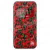 Луксозен кожен калъф Flip тефтер S-View BASEUS Blossom Case за Apple iPhone 5 / iPhone 5S - червени цветя