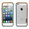 Силиконов Bumper / Walnutt / за Apple iPhone 5 / iPhone 5S - сив с оранжево и зелено