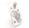 Луксозен силиконов калъф / гръб / с камъни за Apple iPhone 7 / iPhone 8 - Butterflies / бял