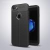 Луксозен силиконов калъф / гръб / TPU Auto Focus 360° + Nano Glass Protector за Apple iPhone 7 / iPhone 8 - черен / имитиращ кожа / лице и гръб