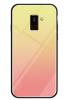 Луксозен стъклен твърд гръб за Samsung Galaxy J6 Plus 2018 - преливащ / жълто и розово