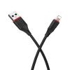 USB кабел за зареждане и пренос на данни / iPhone USB кабел BOROFONE BX17 1m. FAST - черен