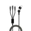Кабел USB + Type C Maxlife ALL in 1 Lightning + 2x USB-C 1,0 m 66W