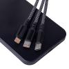 Кабел USB + Type C Maxlife ALL in 1 Lightning + 2x USB-C 1,0 m 66W