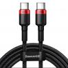 USB кабел BASEUS CAFULE PD Type-C to Type-C, 5A 2m. /черно и червено/