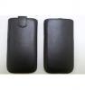 Кожен калъф с издърпване за Sony Xperia Miro ST23i - черен