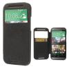 Луксозен силиконов калъф Wow Bumper S-View за HTC One M9 - Mercury Goospery / черен