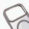 Хибриден кейс Color Clear Mag за iPhone 17 Pro Max /  iPhone 18 Pro Max, прозрачен с цветна рамка и MagSafe - сив кант