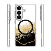 Луксозен твърд гръб 3D Epoxy MagSafe Case Samsung Galaxy S26 - прозрачен гръб с брокат черен