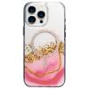 Луксозен твърд гръб 3D Epoxy MagSafe Case Samsung Galaxy S26 Ultra - прозрачен гръб с брокат розов