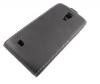 Кожен калъф Flip тефтер за Alcatel One Touch Idol 2 mini S OT-6036 - черен със силиконова основа
