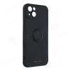 Удароустойчив силиконов кейс гръб Roar Amber Case Magnetic Finger Ring Car Holder iPhone 14 – черен със защита за камерата