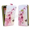 Кожен калъф Flip тефтер за Nokia Lumia 625 - бял с цветя и пеперуда