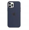 Силиконов калъф / гръб / Clear Case MagSafe за Apple iPhone 12 / 12 Pro 6.1" - тъмно син