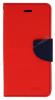 Кожен калъф Flip тефтер Mercury Fancy Diary със стойка за Apple iPhone 6 Plus 5.5" - червен с черно
