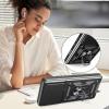Удароустойчив гръб TPU кейс Slide Camera Case Magnetic Finger Ring Car Holder за Honor 400 Lite - черен