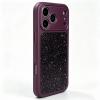 Луксозен силиконов кейс с MagSafe метални бутони и кристали за iPhone 18 Pro Max / 17 Pro Max – Бордо