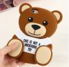 Силиконов калъф / гръб / TPU 3D Moschino Series за Apple iPhone 5 / iPhone 5S - Teddy Bear / кафяв