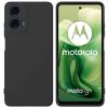 Силиконов калъф / кейс / за Motorola Moto G24 / G04 / E14 - черен гръб със защита за камерата