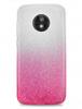 Силиконов калъф / гръб / TPU за Motorola Moto G6 - преливащ / сребристо и розово / брокат