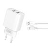 Зарядно устройство комплект XO CE02C 2x USB 2,1A + Type C кабел