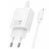 Зарядно устройство HOCO N60 220V 20W / Type C to Lightning - бяло