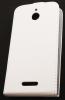 Кожен калъф Flip тефтер Flexi със силиконов гръб за HTC Desire 510 - бял