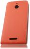 Кожен калъф Flip тефтер Flexi със силиконов гръб за HTC Desire 510 - оранжев