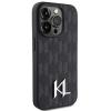 Оригинален калъф / кейс / Karl Lagerfeld Leather Monogram Hot Stamp Metal Logo, За iPhone 15 Pro (6.1) черен